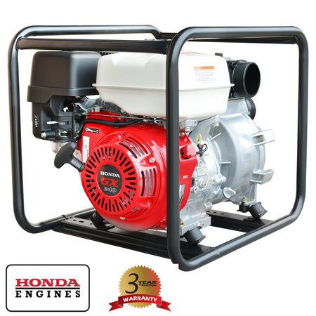 TOMAHAWK POWER 3" Industrial Duty Full Trash Water Pump Powered by 8 HP Honda Portable Utility TW3H